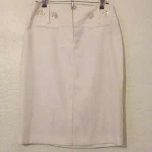 Off white shimmer pencil skirt